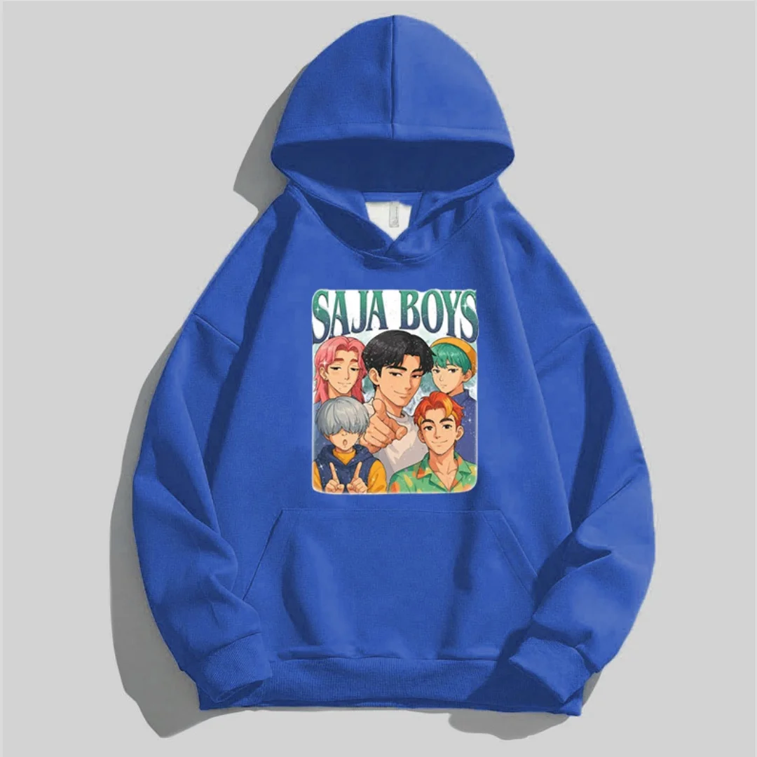 

Детская толстовка с капюшоном с персонажами аниме Kpop и буквами, теплая, удобная и модная с рисунком аниме