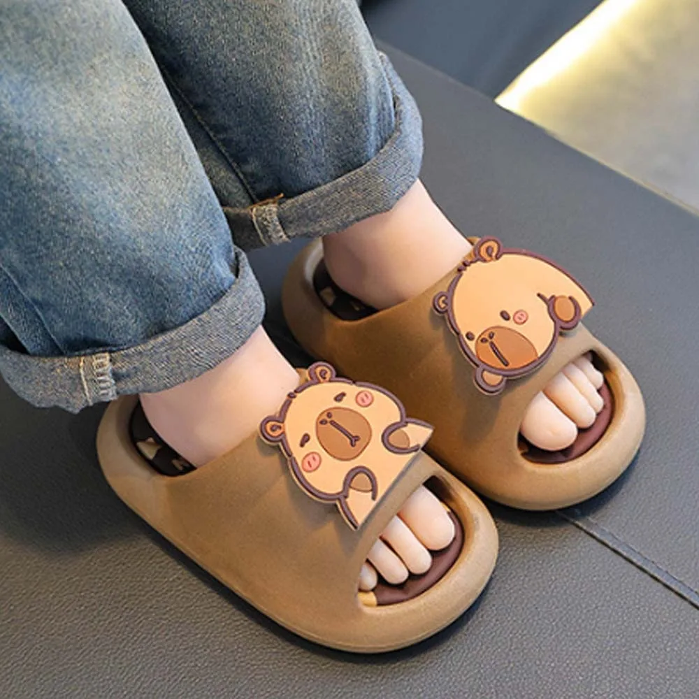 الإبداعية البلاستيكية لطيف كابيبارا النعال المضادة للانزلاق لينة الكرتون شباشب على شكل حيوانات سميكة للتدوير صنادل حمام الأطفال الشاطئ