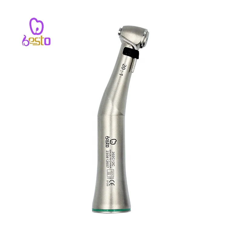 Green Ring 20:1 Contra Angle den tal imp lant Handpiece Low Speed Turbine E-type Reduction Handpieces