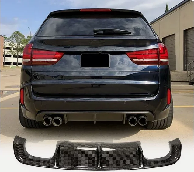 

For BMW X5M F85 X6M F86 2015-19 REAL CARBON Rear Bumper Diffuser Lip Spoiler