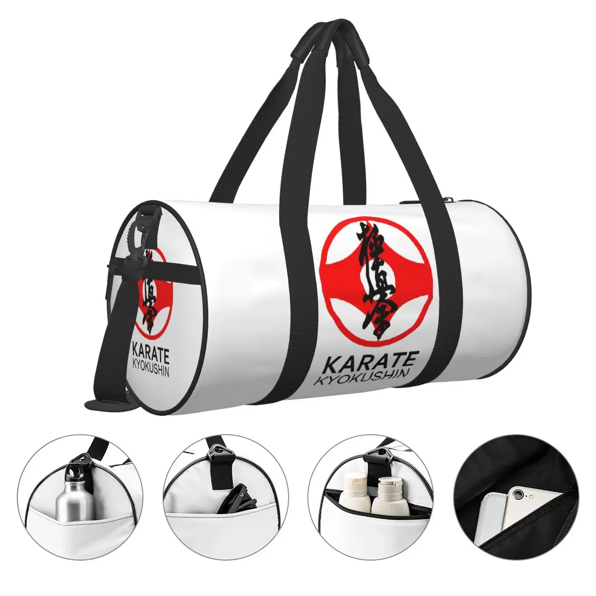 Karatê Kyokushin 316129   Sacos esportivos com sapatos saco de ginásio portátil casal personalizado bolsa de treinamento de viagem saco de fitness gráfico