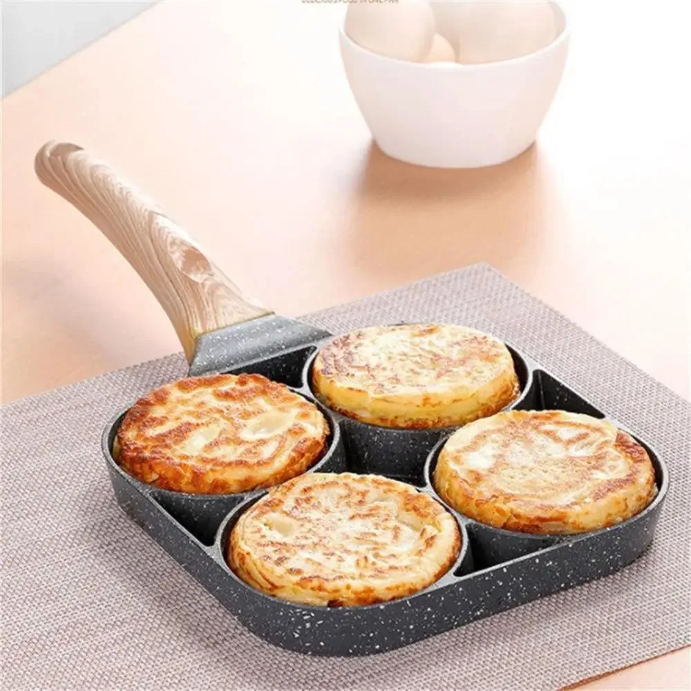 

4 Hole Frying Pot Pan Thickened Omelet Pan Non-stick Egg Pancake Steak Pan Cooking Egg Ham Pans Breakfast Maker Cookware Pan