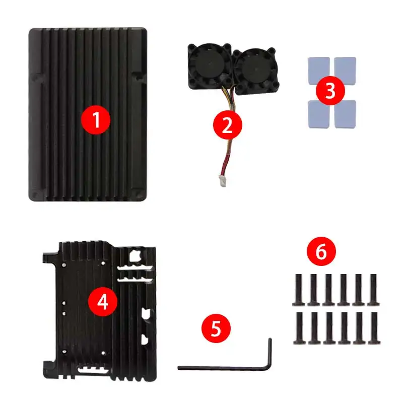

Алюминиевый корпус PI5 Raspberry Pi 5, корпус из сплава, двойные охлаждающие вентиляторы, корпус Pi5