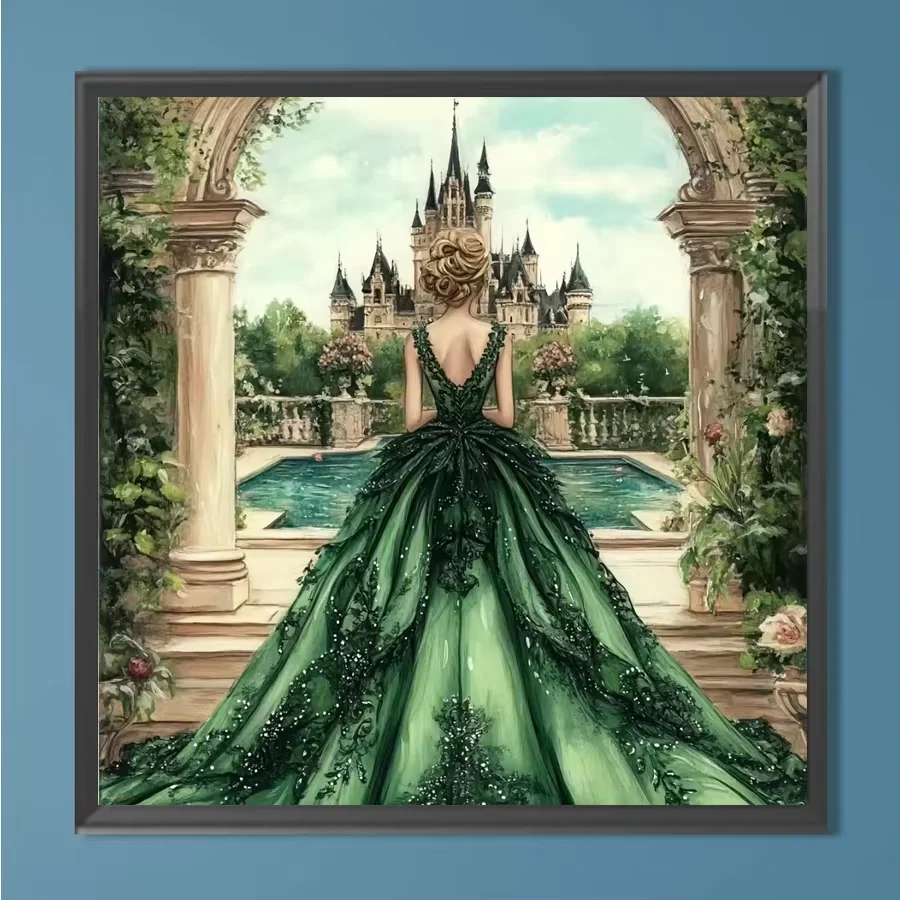 DIY Diamond Painting Princess Castle Pattern Diamond Mosaic Portrait Landscape Full Rhinestone Pictures Handmade Gift Wall Decor