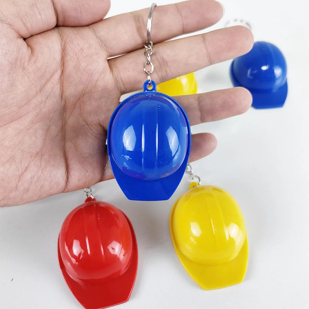 8pcs Construction Party Favor Mini Helmet Keychain Small Workers Safety Hat Keychain key Ring Construction Themed Birthday Decor