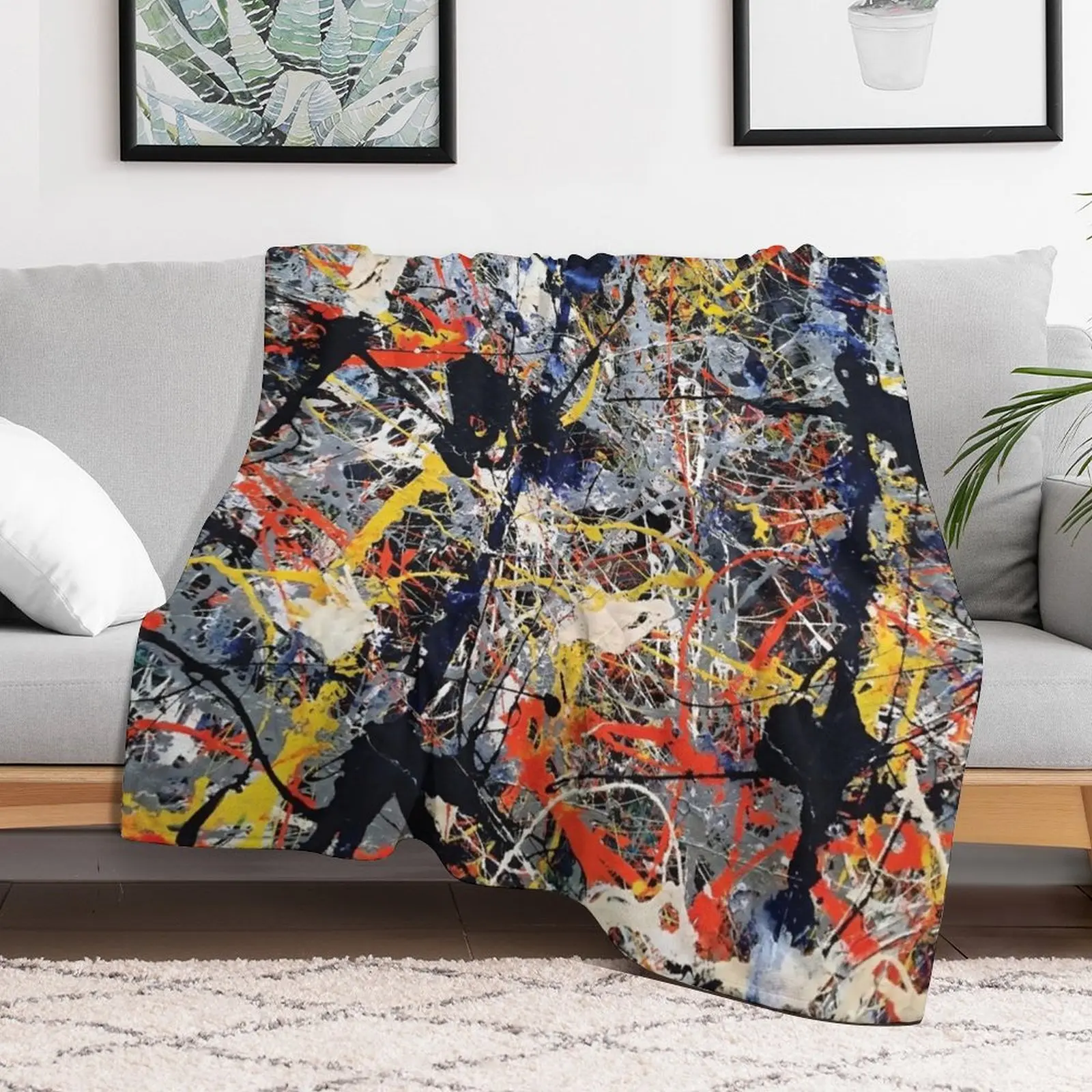 

Jackson Pollack - Blue Poles Throw Blanket Flannels Single Blankets Sofas Of Decoration Thin Blankets