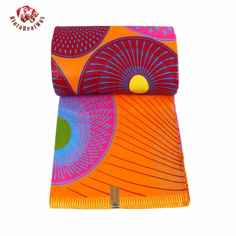

High Quality African Cotton Farbic Classic Real Wax African Wax Hot Sale Design for Women Dress 24FS1094