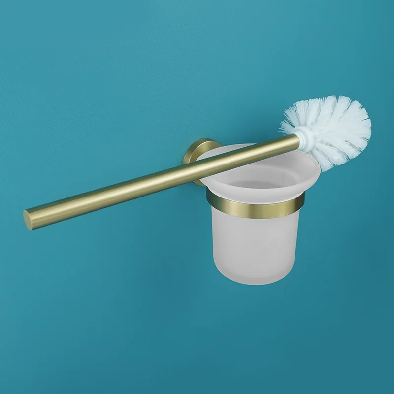 Accesorios de baño de oro cepillado, soporte de papel tisú, gancho para bata, jabonera, toallero, soporte de cepillo de inodoro de acero inoxidable