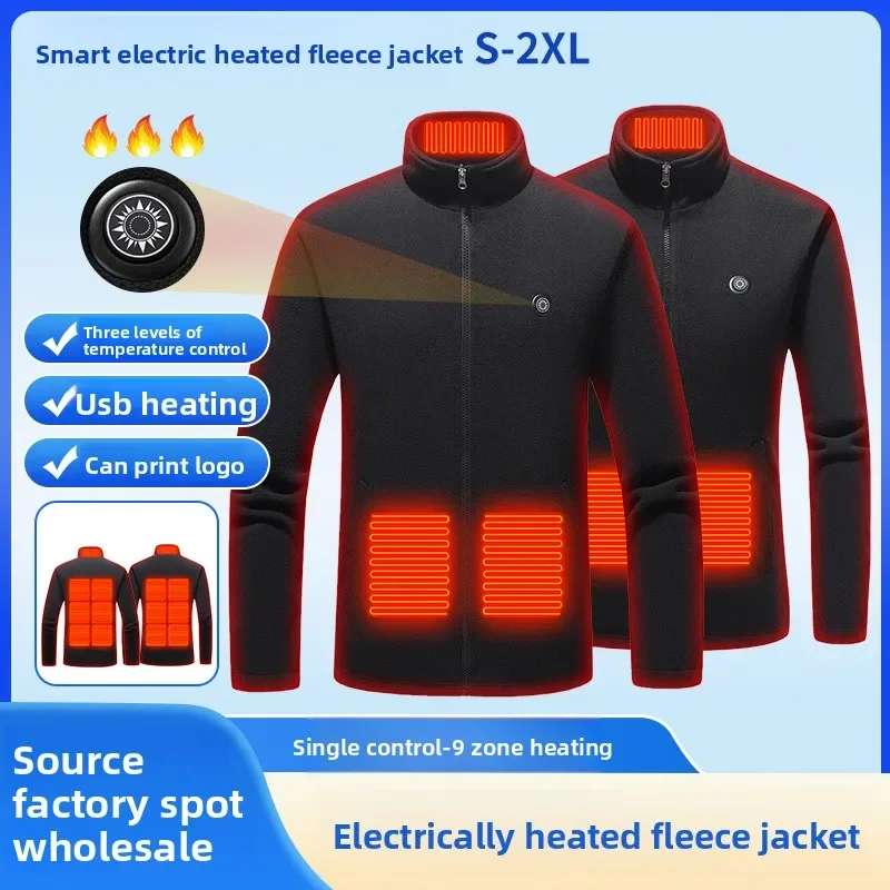 

Зимняя умная куртка с подогревом, USB-изолированная зимняя шерстяная хлопковая куртка с длинными рукавами, зимняя мужская одежда с подогревом