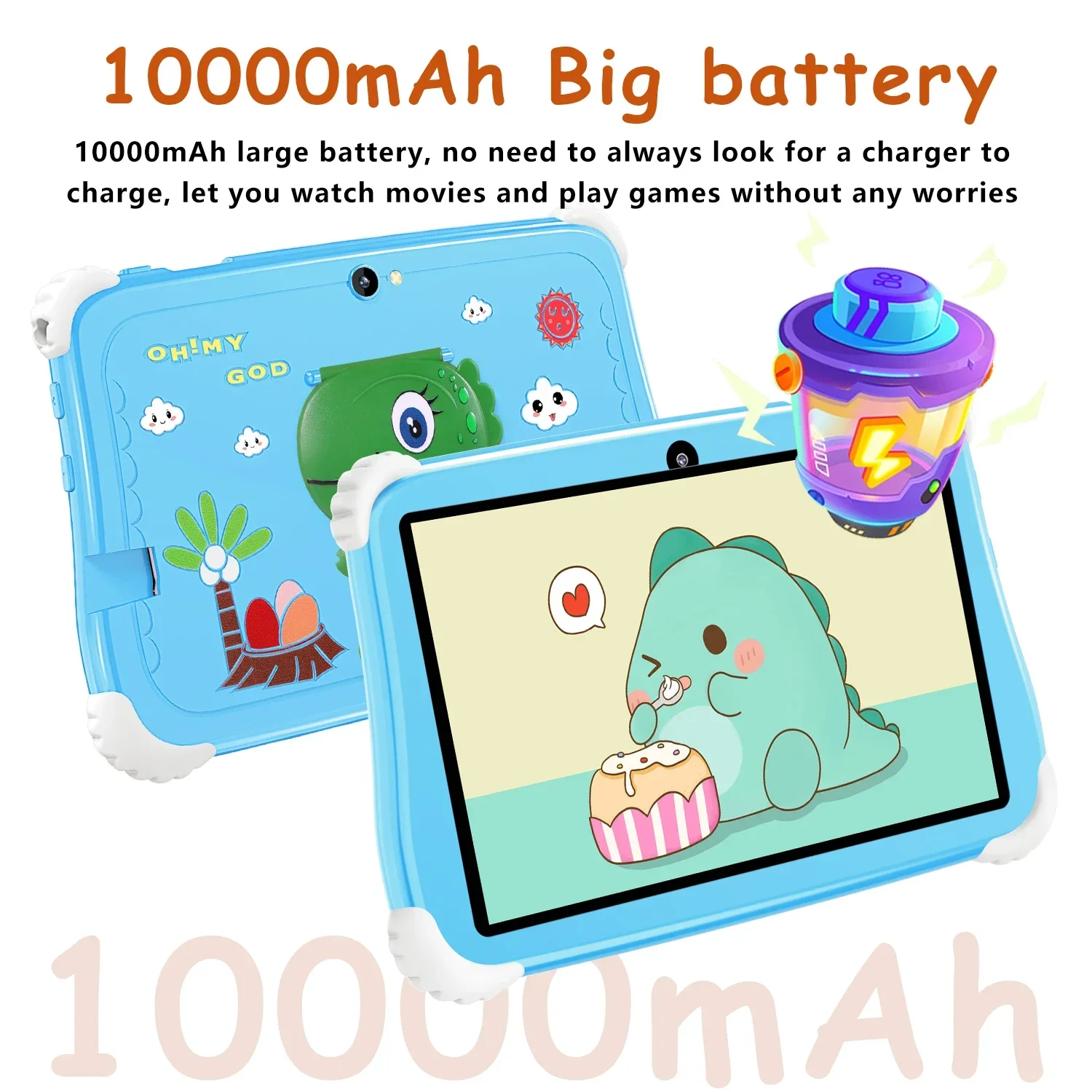 2024 New Kids Tablet 10.1 inch Toddler Tablet Shockproof Protective Case Bluetooth High Performance Hot Kids Tablet PC Portable