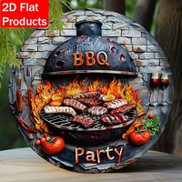 BBQ Party 2D Flat Tin Sign - 8\