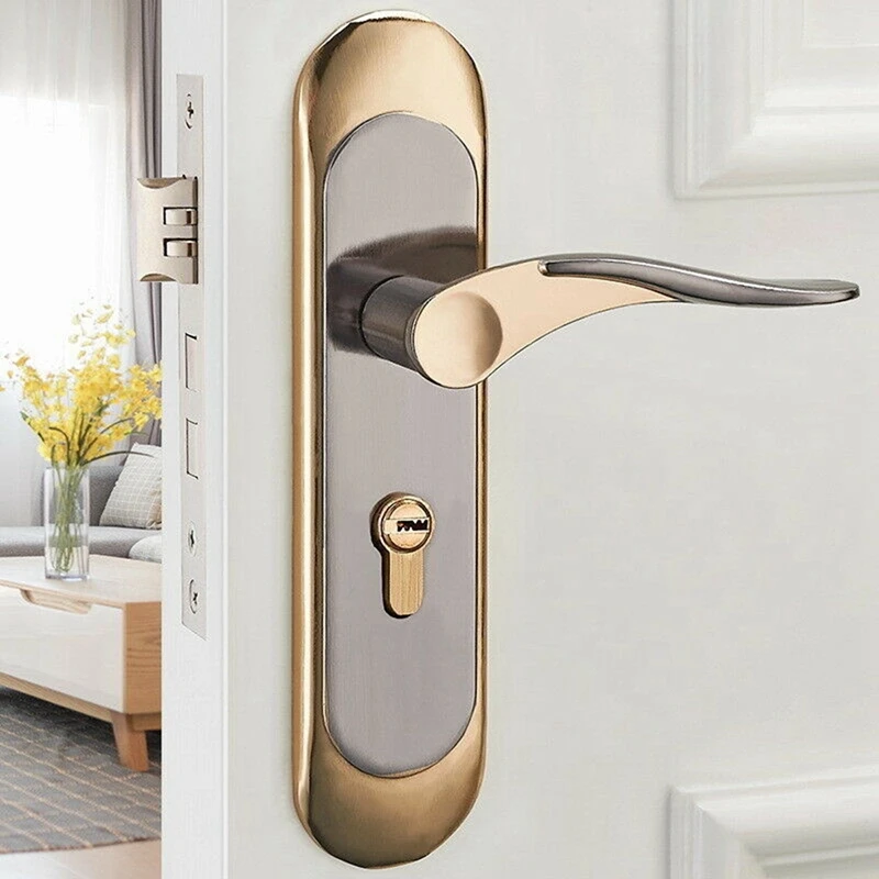 3X Indoor Household Door Handle For Home With Security Lock Key Set Aluminum Alloy