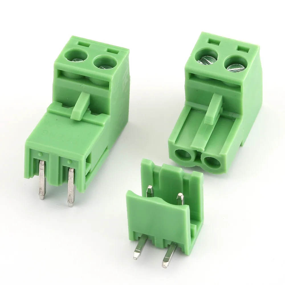10Sets KF2EDG 5.08mm Pitch Terminal Block 2 3 4 5 6 7 8 9 10 12Pin Right Angle Male Plug Female Socket Pin Header Wire Connector