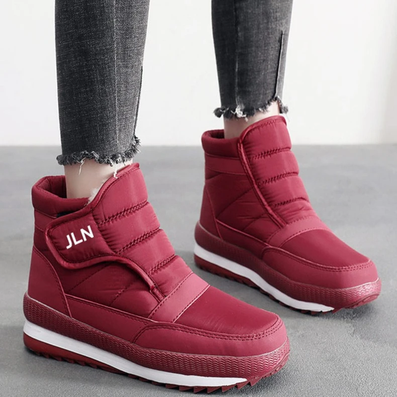 الشتاء عالية أعلى و أفخم سميكة سوليد زوجين أحذية الثلوج للماء، المضادة للانزلاق، سميكة حذاء من الجلد الصوف الرجال الأحذية القطنية #4