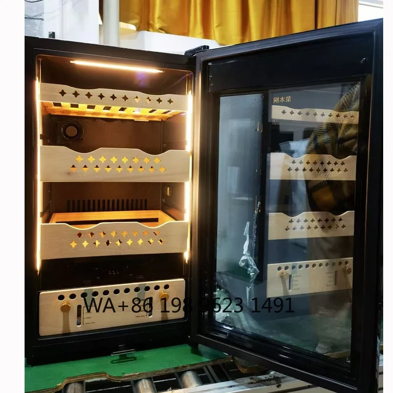 Portable Electric Cigar Humidor Wine Cabinet Combo Constant Temperature Humidity Control Luxury  Cellar