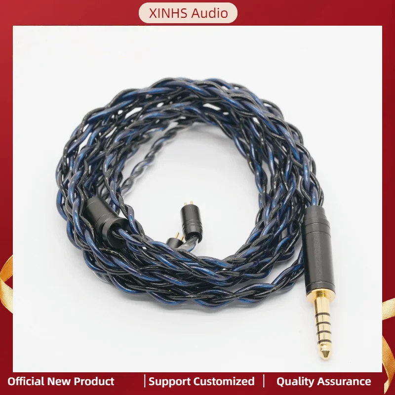 XINHS Y64 Single Crystal Copper Gold Plated Earphone Cable High Fidelity Premium Audio Earbuds Cord