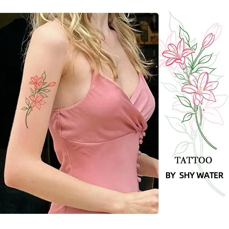 Cute Kitten Painted Tattoo Sticker Temporary Fake Tattoos Sweet Cool Girl Arm Collarbone Waterproof Tatto Hotwife Art Halloween