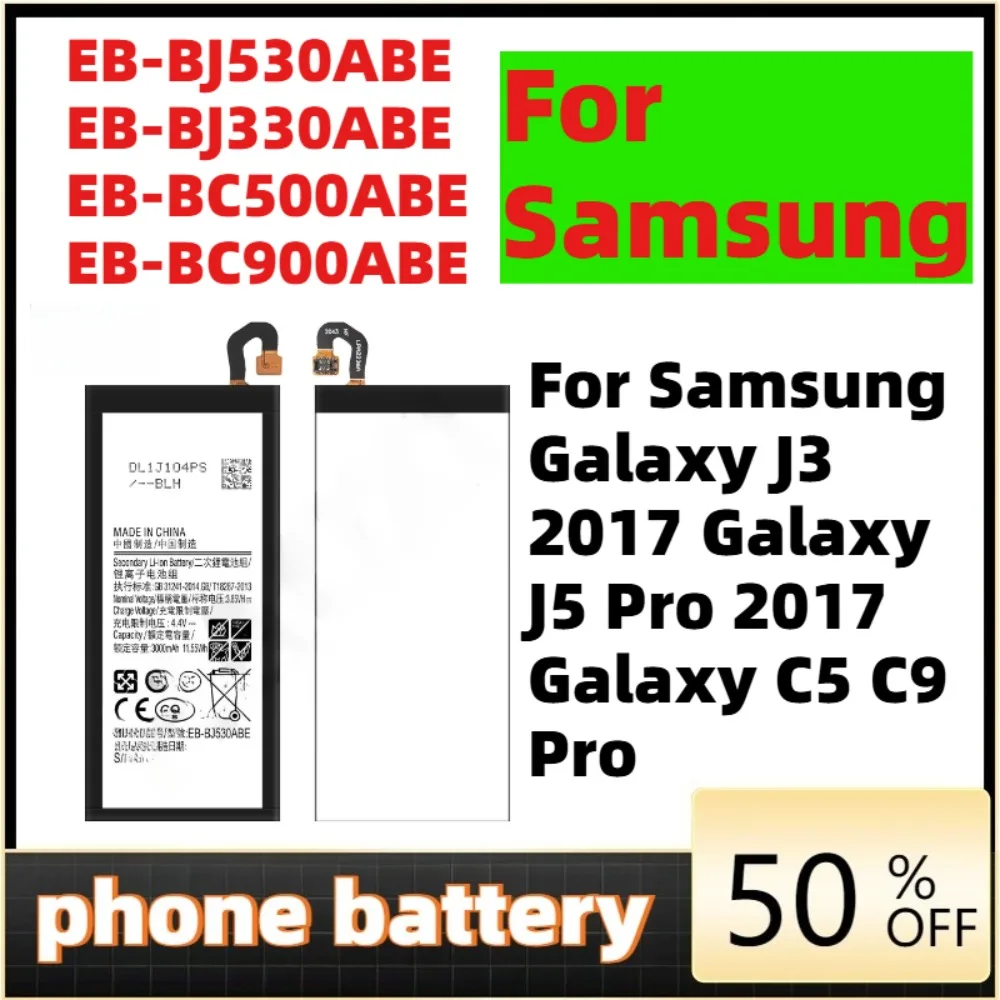 

EB-BJ530ABE EB-BJ330ABE EB-BC500ABE EB-BC900ABE Mobile Battery For Samsung Galaxy J3 2017 /Galaxy J5 Pro 2017 /Galaxy C5 /C9 Pro