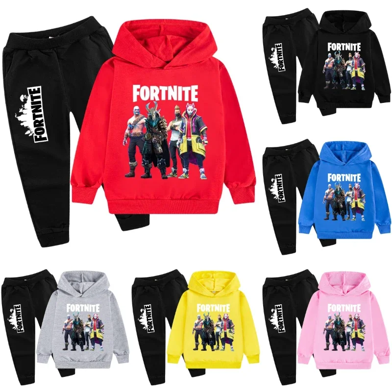 Fortnition Children's Hoodies Pants Clothes Sets Boys Girls Kids Spring Autumn Cosplay Costumes Suit Sweatshirt Streetwear Gifts