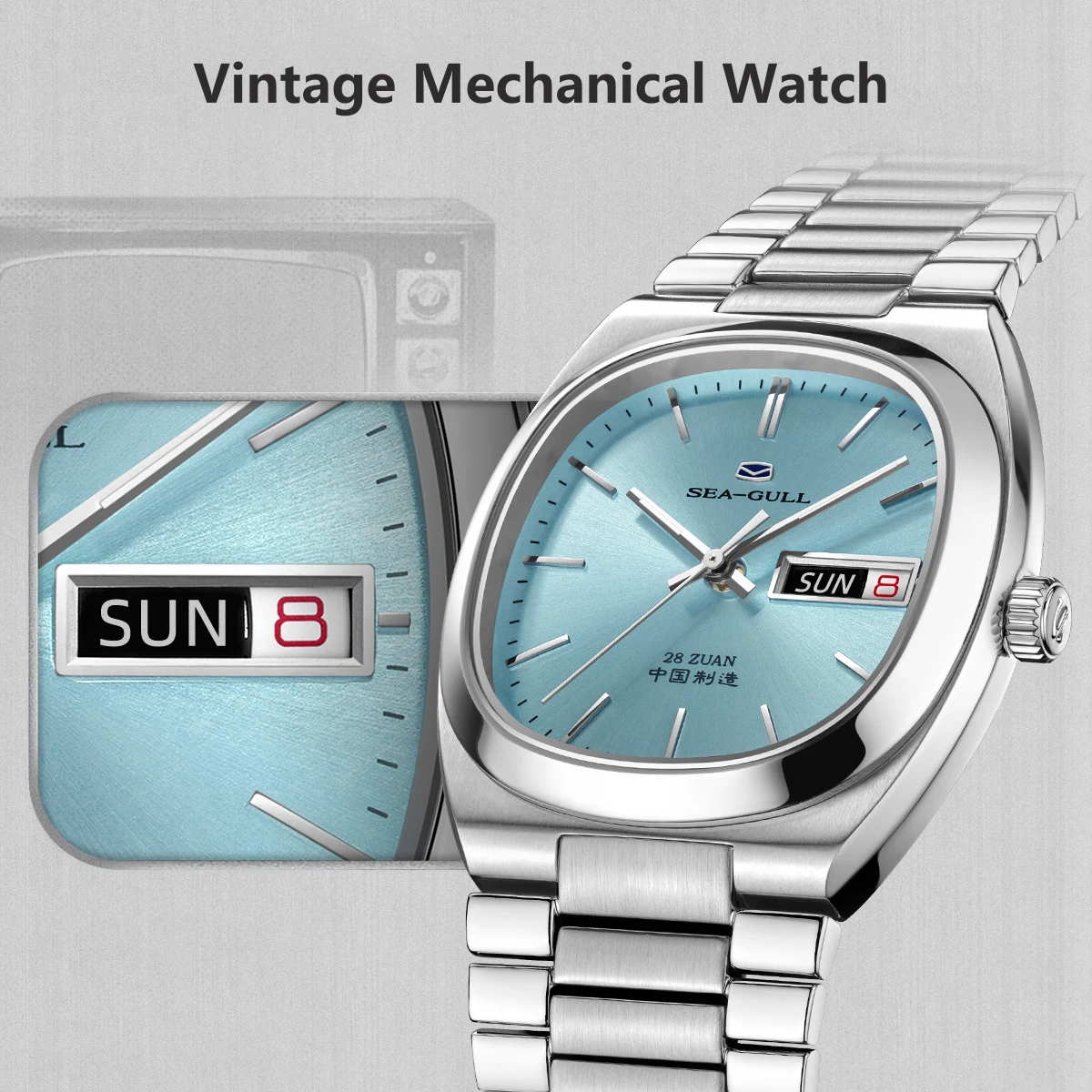 Seagull New 34mm Luxury Men's Classic Dress Watch ST2100 Automatic Mechanical Date Windows Waterproof 50m Retro Wristwatch 1051L