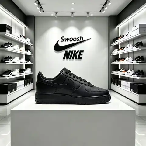 Nike Air Force 1 '07 all black leather retro cushioned breathable low-top sneakers unisex DD8959-001