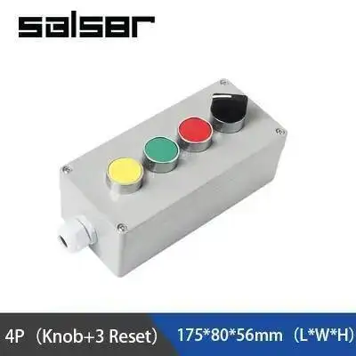 مفتاح ضغط على زر التحكم المقاوم للانفجار، صندوق ألومنيوم مصبوب، حاوية مقاومة للماء، إيقاف تشغيل الطوارئ