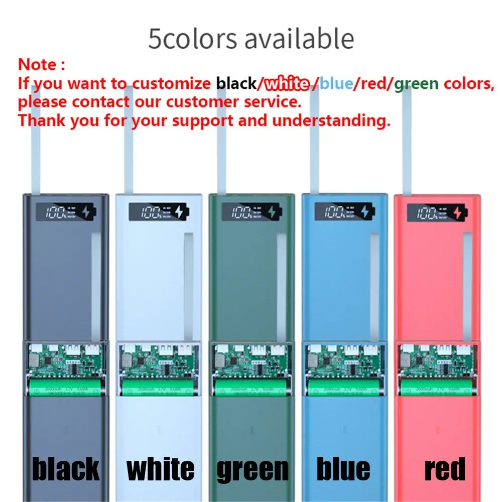 No Welding LCD Displays Dual USB Charging Holder Battery Storage Box Battery Charge Shell 21×18650 Batteries Power Bank Case view 6