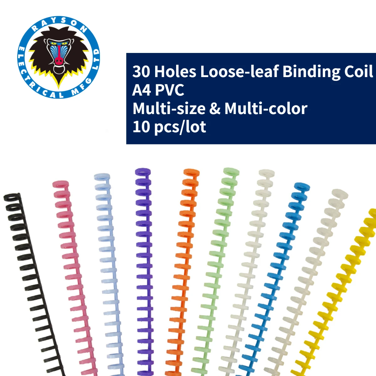 Plastic Binder - 30 Hole Loose Leaf Coil, A4 Cinch, Multi-Size (55-100 Sheets), 10pcs/Lot for Books, DIY