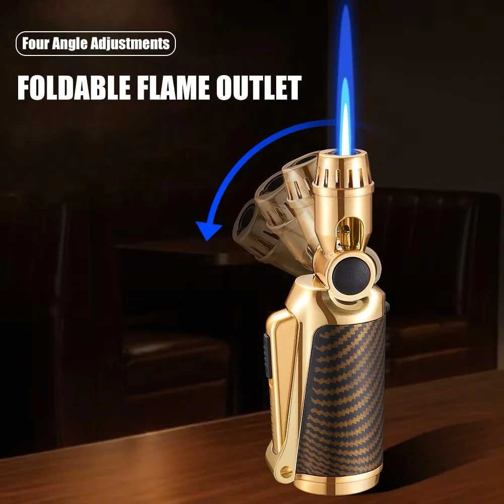 JOBON Foldable Gun Lighter Safety Lock Design Continuous Ignition Transparent Gas Window Alloy Body Outdoor Ignition Spray Gun