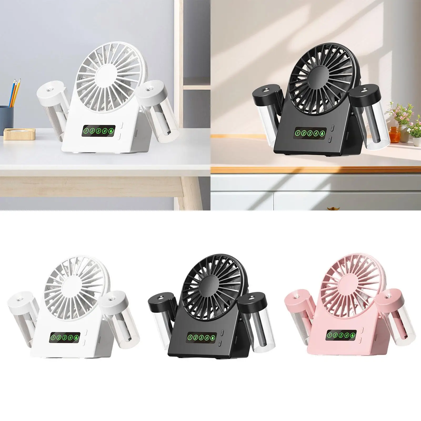 

Вентилятор-распылитель Mist Fan, легко чистится, 4 регулируемые скорости, зарядка Type-C, настольный, для дома, улицы, спальни, кемпинга, путешествий