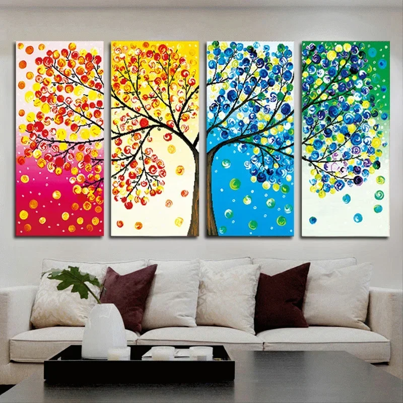 5D Diamond Painting Four Seasons Tree Diamond Art Embroidery Gifts Restaurant Office Home Decor DIY Diamond Cross Stitch Kits