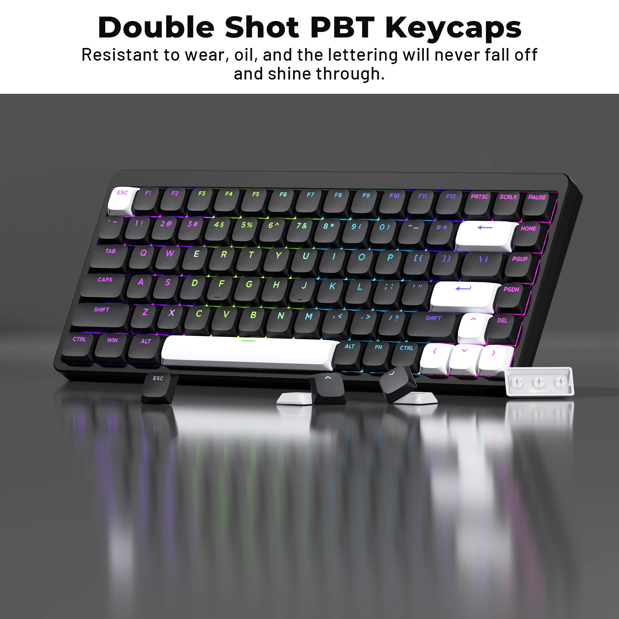 XVX Keycaps 127Keys Horizon Low Profile Keycaps Uniform Profile Double-Shot Keycap Set Game Mechanical Keyboard Skyline Keycaps