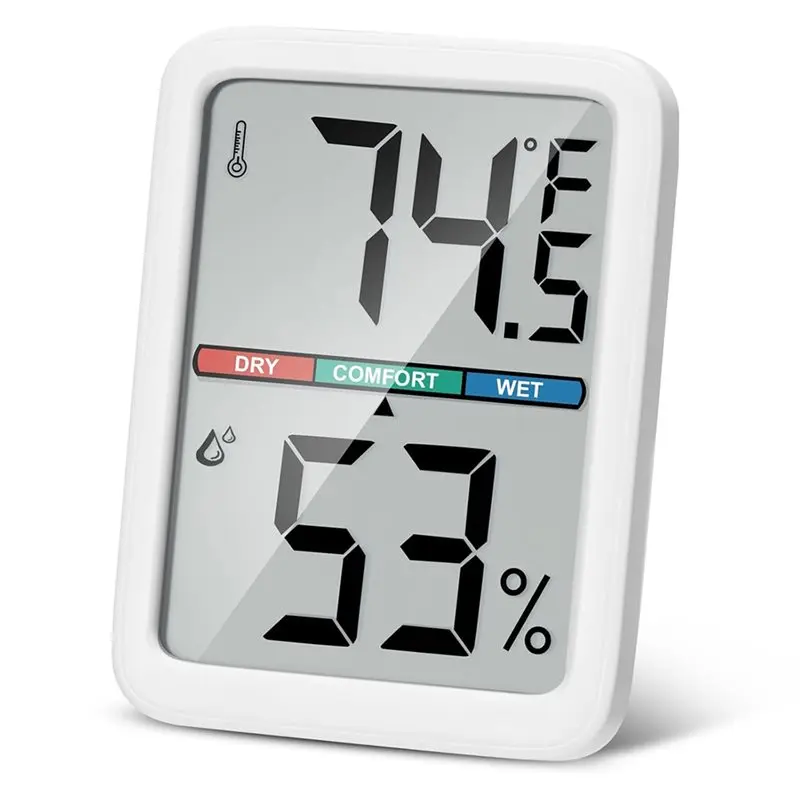 Large LCD Screen Digital Thermometer Hygrometer, Room Temperature& Humidity Measurement Wall-Mounted Indoor Device
