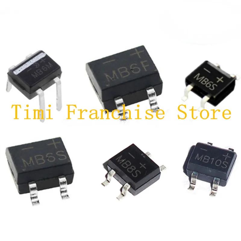 20pcs rectifier diode bridge MB6S MB6F MB6M MB10S MB10M MB8S MB8F MB10S DB107 DB107S DB157S ABS10 ABS210 DB207S SMD DIP 4Pin