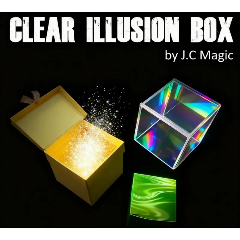 Clear Magic Illusion Box – Visual Appearing Object Trick, Transparent Gimmick Prop by J.C Magic for Close-Up Magicians