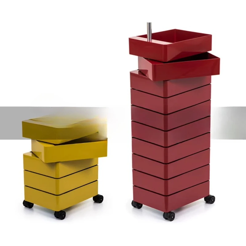 

Cart storage cabinets, mobile rotating storage containers, multi-layer cabinets