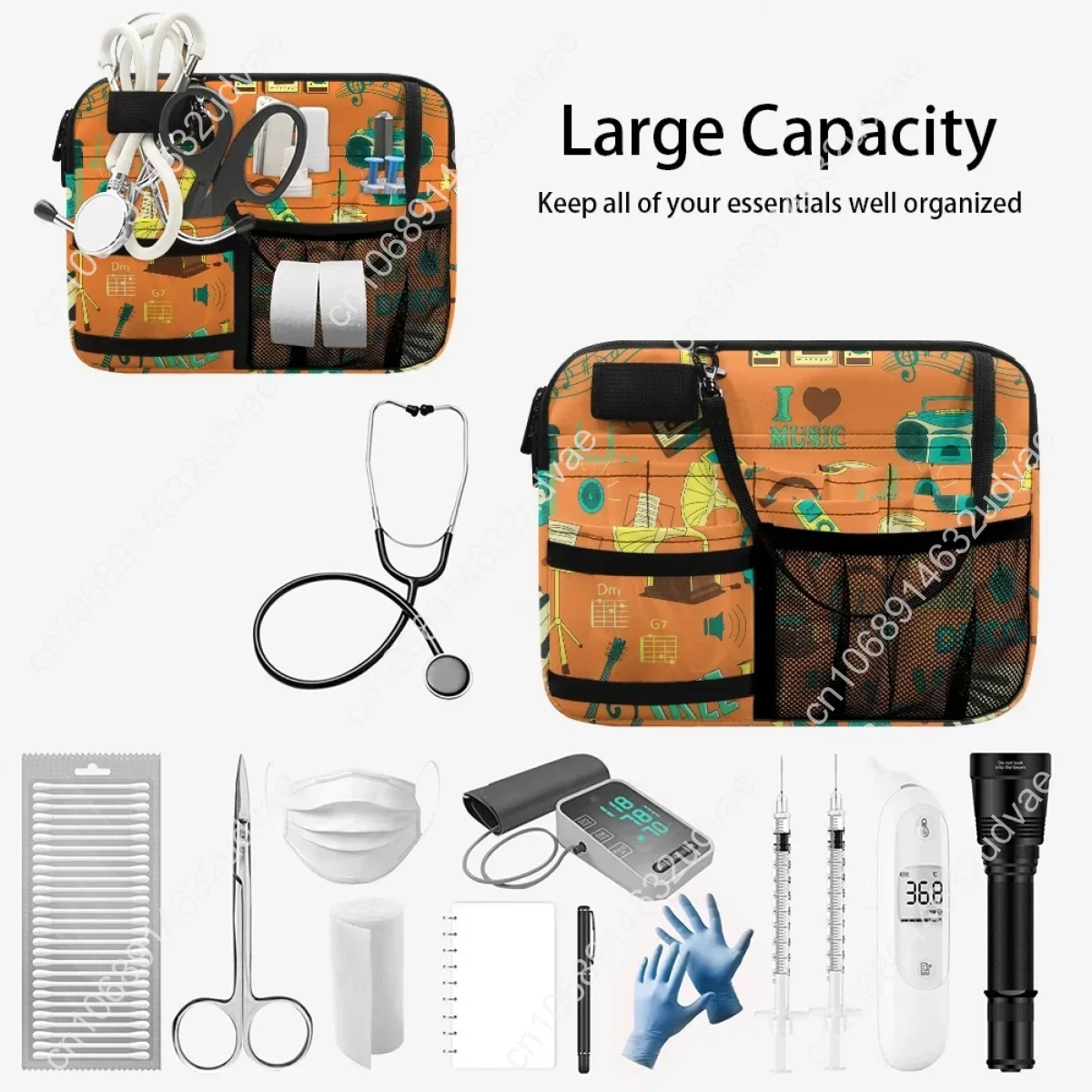 Music Instrument Designer Utility Fanny Pack Medical Nurse Organizer Adjustable Waist Strap Hip Bag for Stethoscopes Bandage New