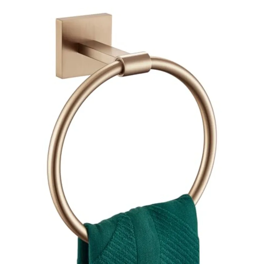 

Hand Towel Holder Wall Mounted Towel Ring Bathroom Accessories Shower Towel Hanger Rack Stainless Steel Champagne Bronze B301