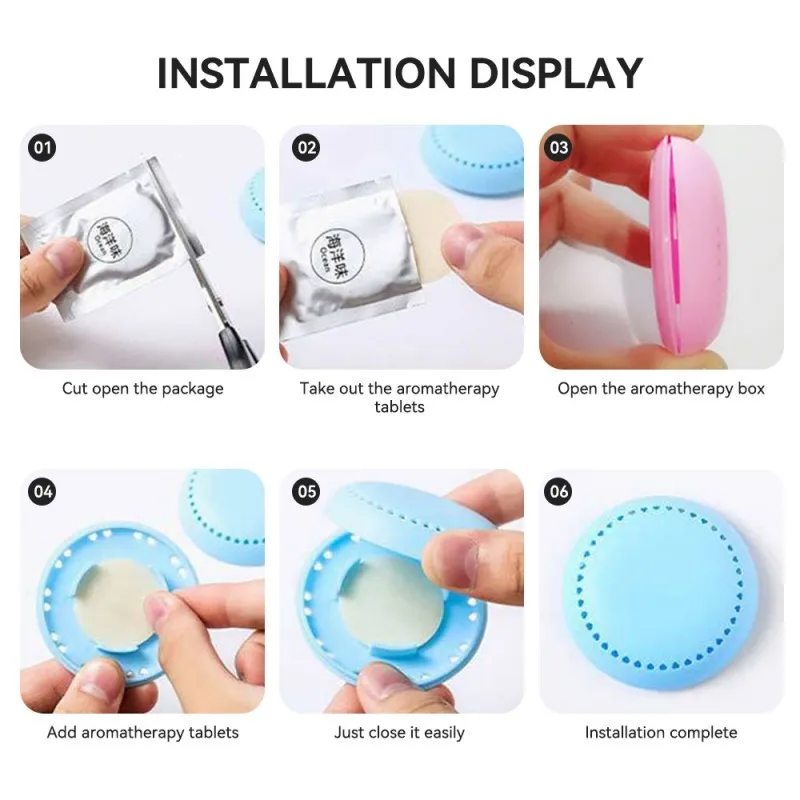 3Pcs Toilet Aromatherapy Fragrance Lasting Solid Air Freshener Bedroom Wardrobe Car Home Household Round Fresher