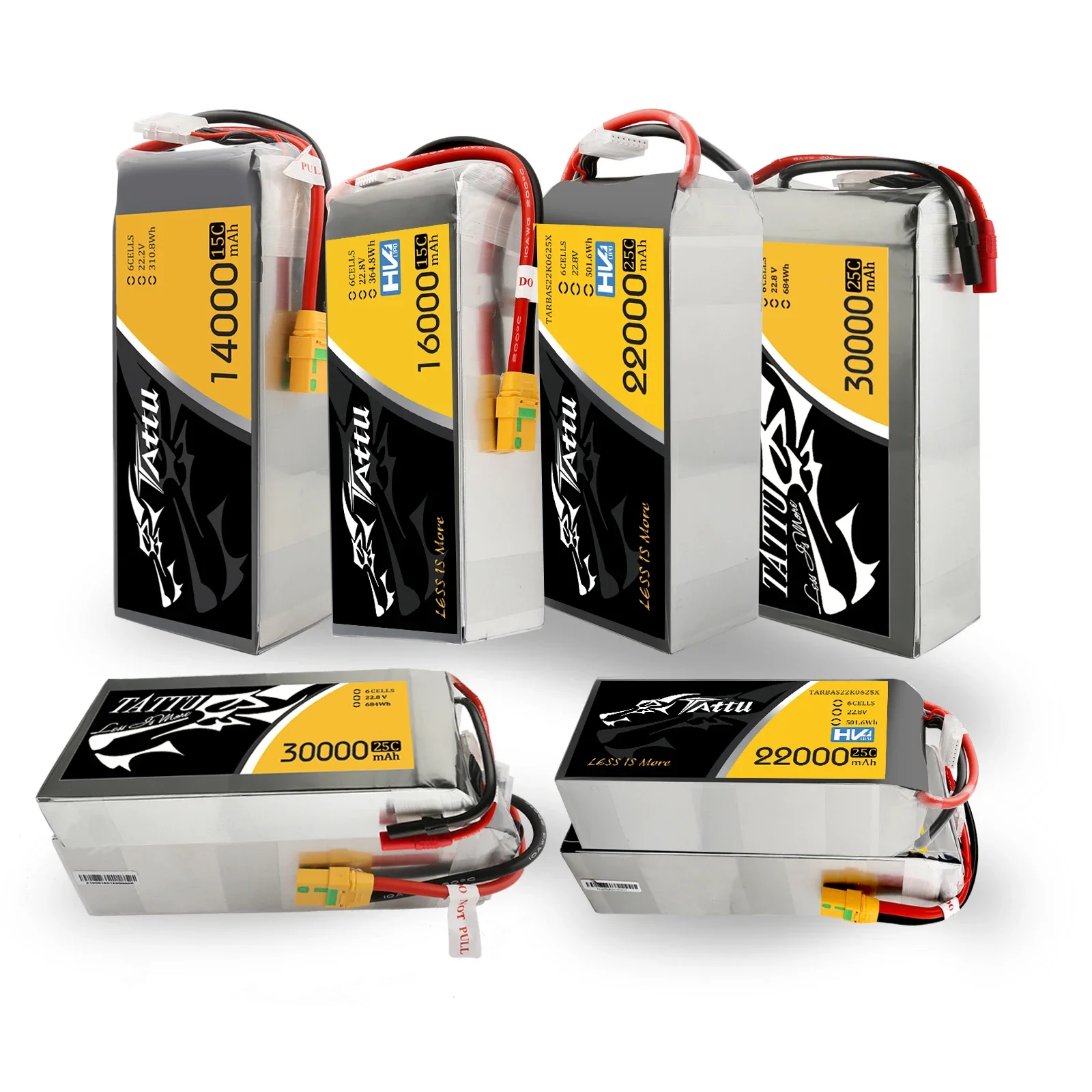 

TATTU 22.2V 22.8V 25C 6S 22000mAh 25000mAh Lipo Battery for Big Load Multirotors Drone or Quadapter UAV Drone