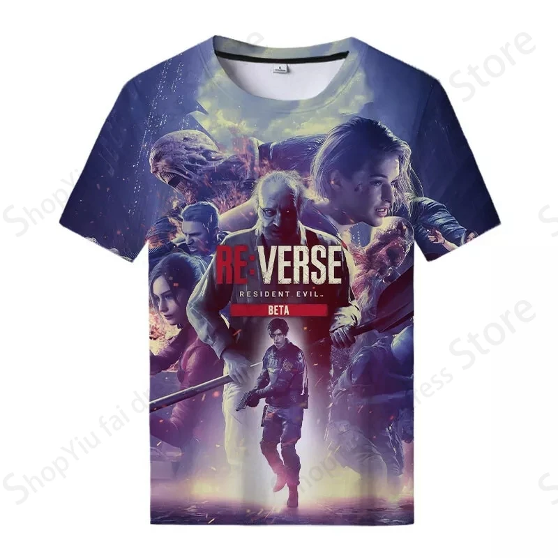 Anime Game Resident Evil 8 Village 3d Print Tshirt Men Women Fashion T-shirt Kids Hip Hop Short Sleeve Tops Tee Men Clothing Boy