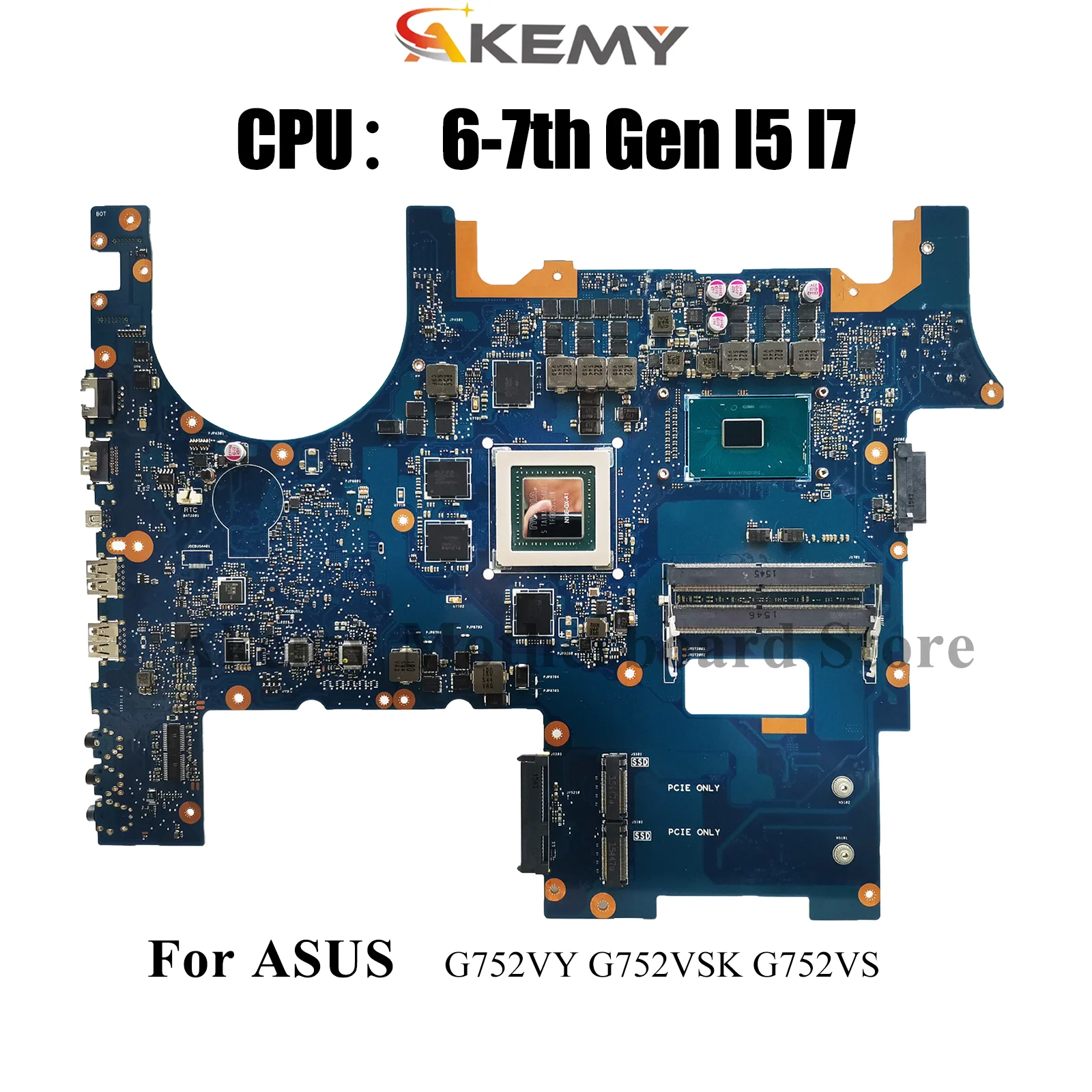 

G752VY Laptop Motherboard For ASUS ROG G752VSK G752VS G752V GL752VW GL752VL Notebook Mainboard With I5 I7 CPU 100% tests OK stk