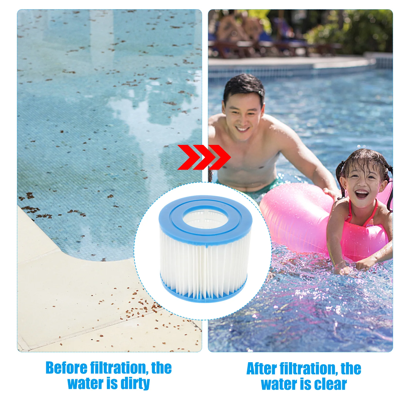 6 Pcs Inflatables Swimming Pool Filter Bath for Tub Cleaner Dispenser Replacement Bathtub
