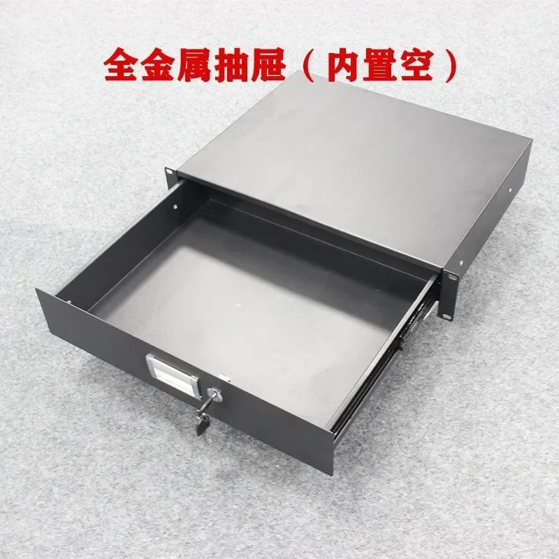 2U Server Cabinet Drawer, ABS Network Cabinet Slide Drawers for Data Center & Engineering Computer Room Storage Organizer