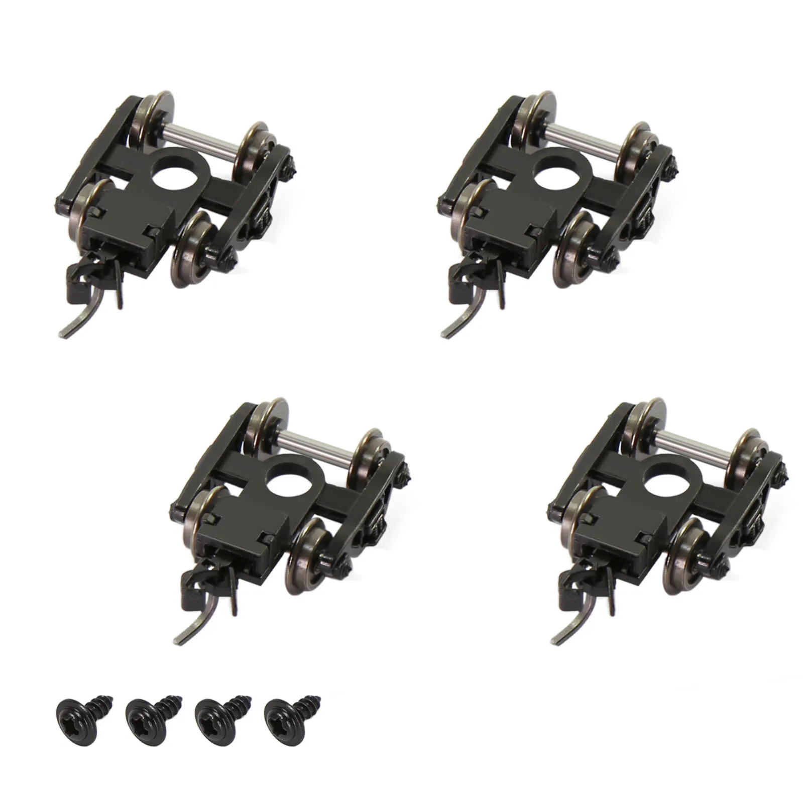 Evemodel 4pcs N Scale 1:160 Roller Bearing Truck Bogies with Couplers 33