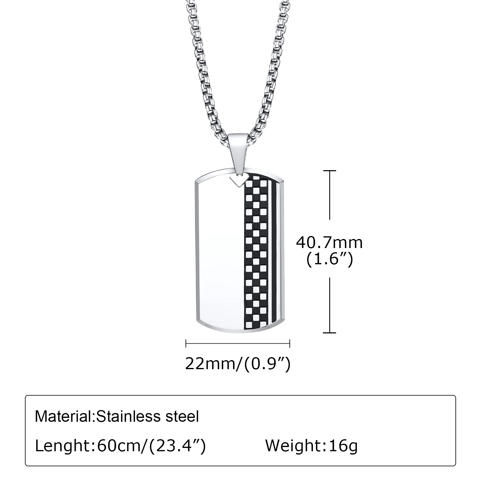 Stylish Mens Pendant Necklace,Waterproof Stainless Steel Dog Tag Necklaces,Trendy Jewelry Gifts to Him