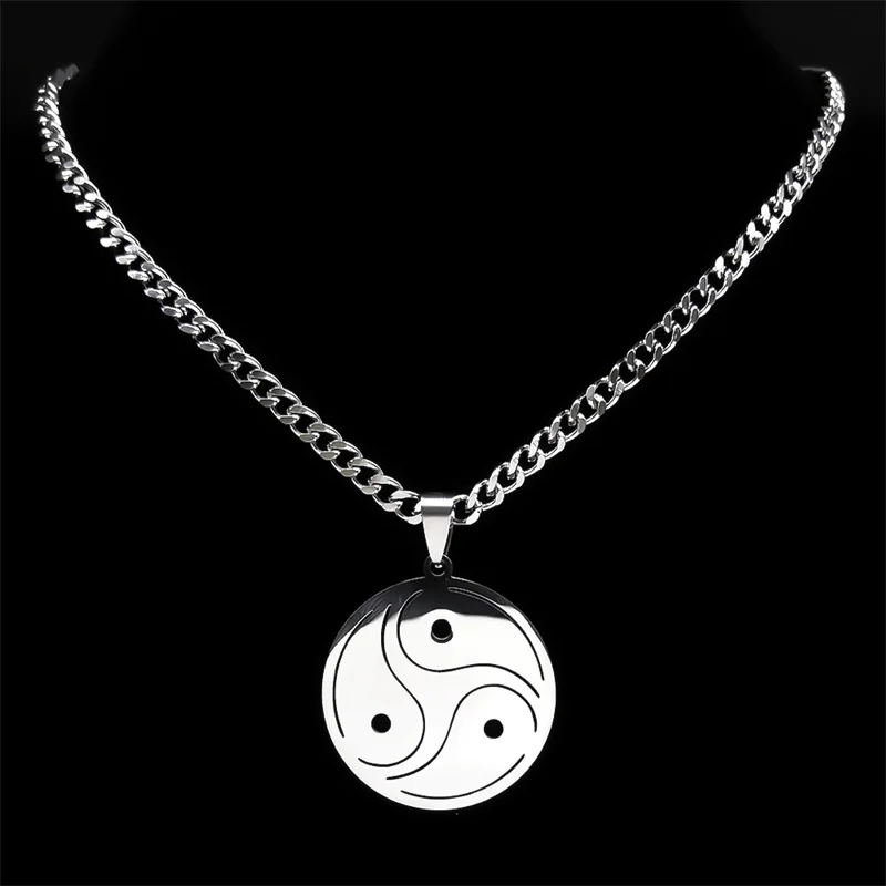 Airdrop BDSM Symbol Emblem Necklace Silver Color Stainless Steel Fifty Shades of Gray Necklaces for Men Women Jewelry N8096S03