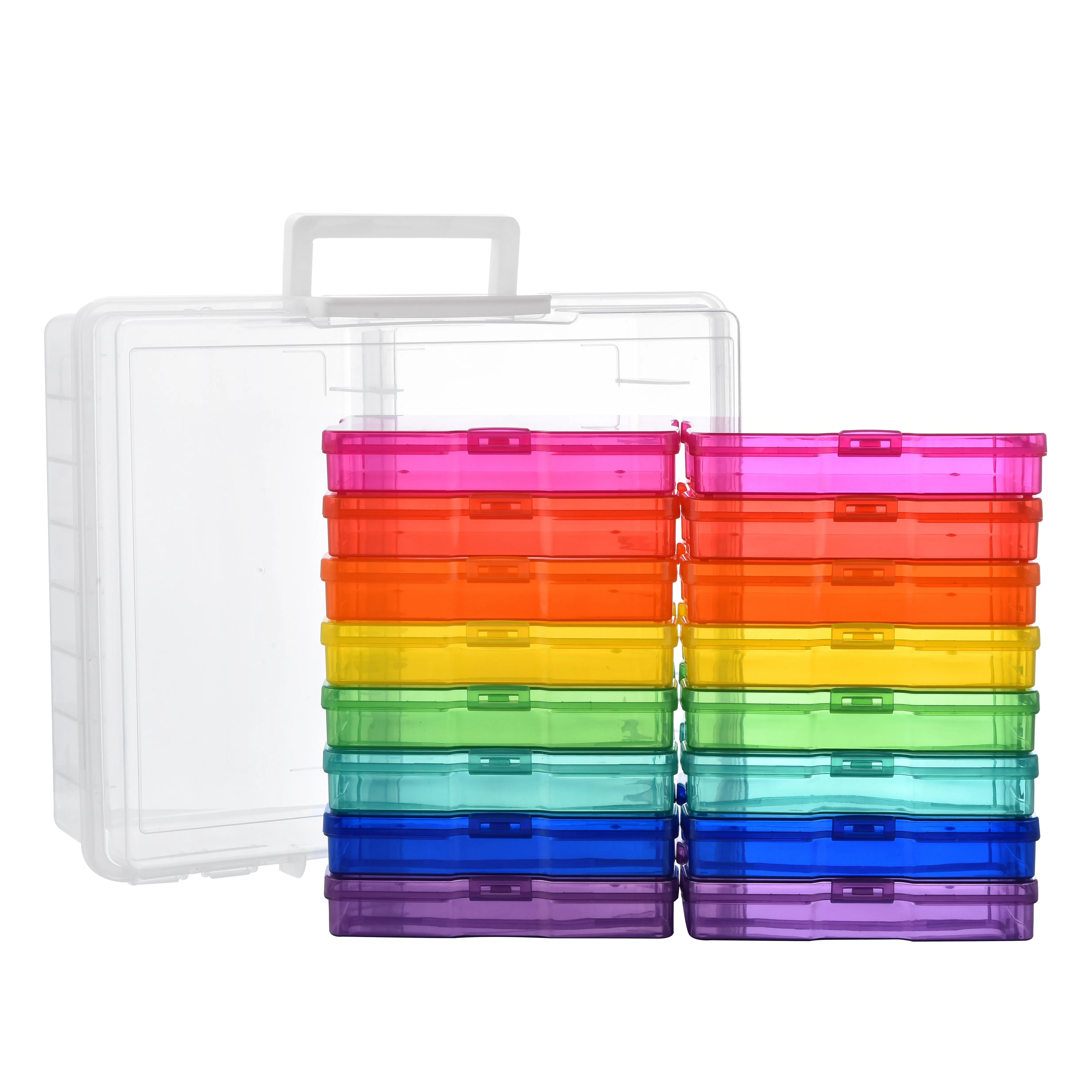 Color Photo Storage Box, with a Large Storage Box, Plastic Color Photo Box Storage, Suitable for Storing Photos, Cards, Crafts