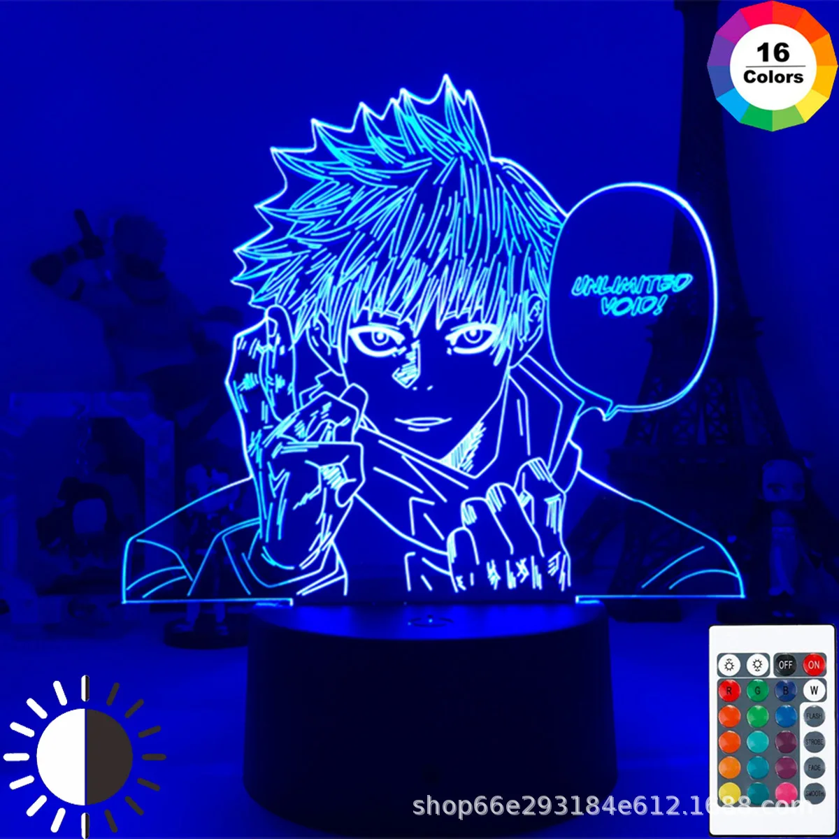 Jujutsu Kaisen Satoru Gojo Night Lights Anime Figure Inumaki Toge 3D LED Lamps Table 16 Colors RGB Toys Model Mang Boys Gifts