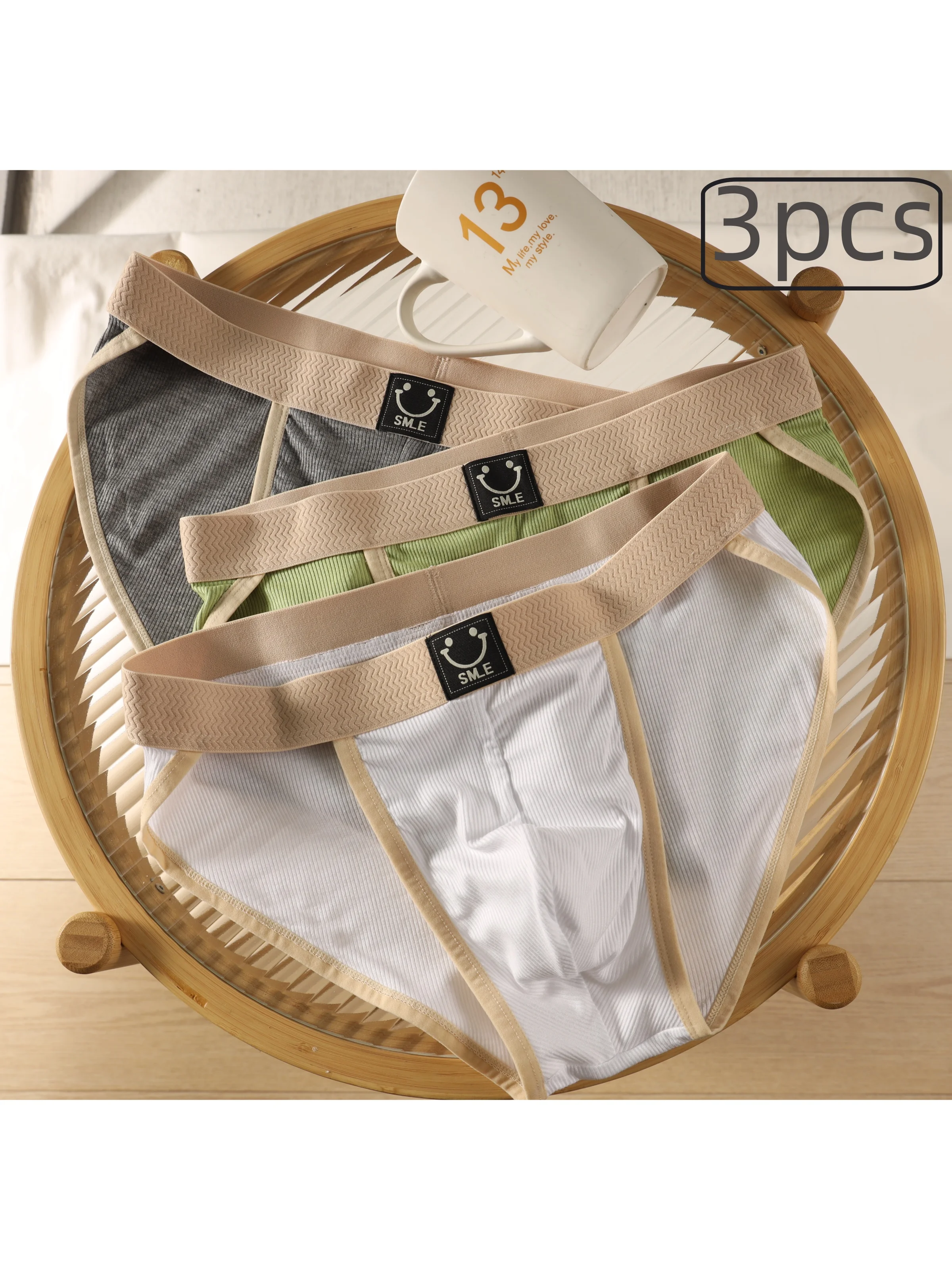 

Three-Piece Set of Men's Modal Skin-Friendly, Comfortable, High-Cut Breathable Briefs